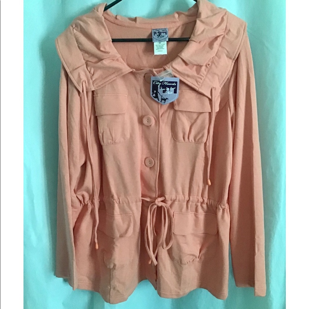 City Hearts Pink Jacket Pls Sz 2x NWT